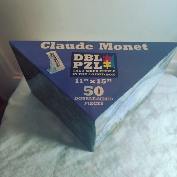 DBL PZL Claude Monet 50 pieces for family fun. VTG 2 puzzles in one! Unopened. - Picture 2 of 4